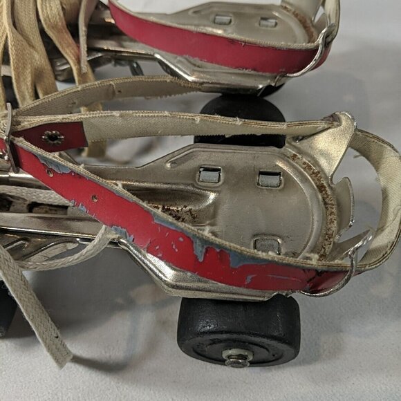 Mothercare Vintage Roller Skates Kids 8-4 Made in Britain Rollschuhe 25-37 Red - Picture 8 of 14